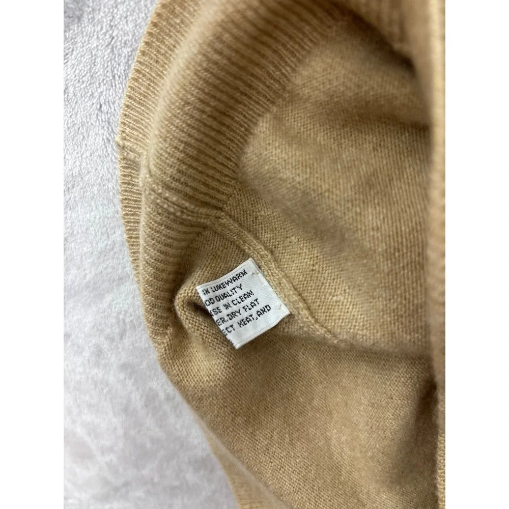 Bullock & Jones Tan 100% Cashmere V-Neck Sweater Vest Made in Scotland Mens S